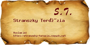 Stranszky Terézia névjegykártya